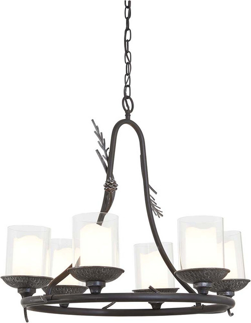 Minka Lavery 2756-694 Ponderosa Ridge Country Weathered Spruce with Silver 28" Lighting Chandelier