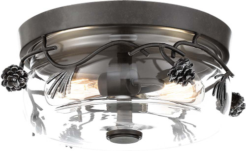 Minka Lavery 2759-694 Ponderosa Ridge Country Weathered Spruce with Silver Ceiling Light