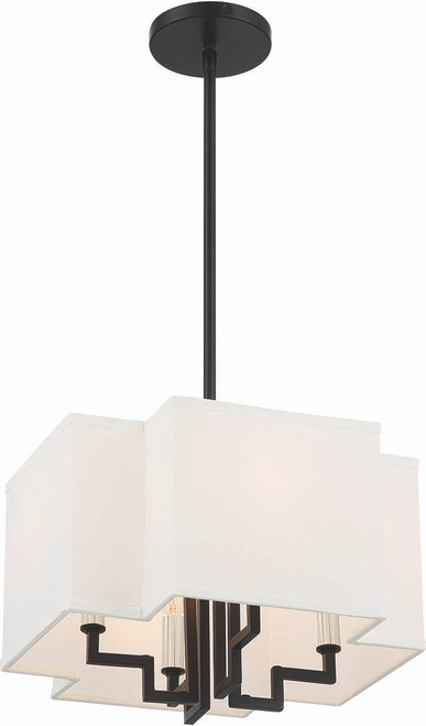 Minka Lavery 2954-572 Upham Estates Coal with Polished Nickel Highlights 14" Hanging Lamp