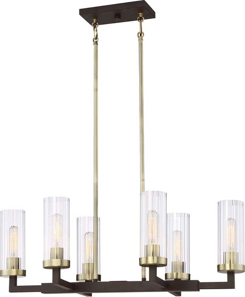 Minka Lavery 3046-560 Ainsley Court Contemporary Aged Kinston Bronze with Brushed Brass Island Lighting