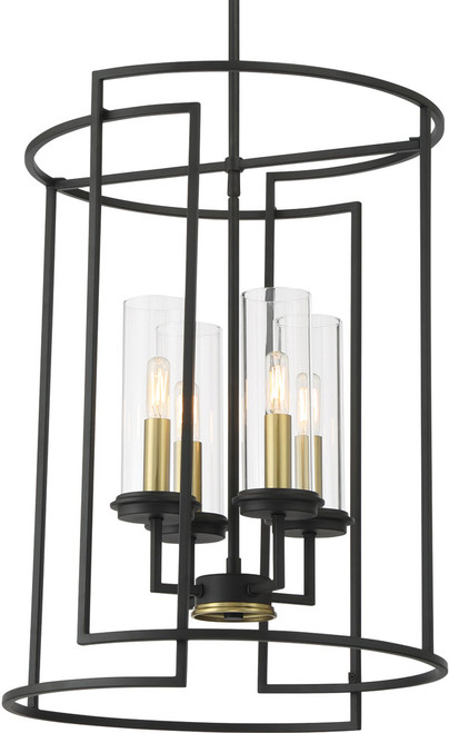 Minka Lavery 3205-781 Hillstone Modern Sand Coal and Soft Brass Foyer Lighting Fixture
