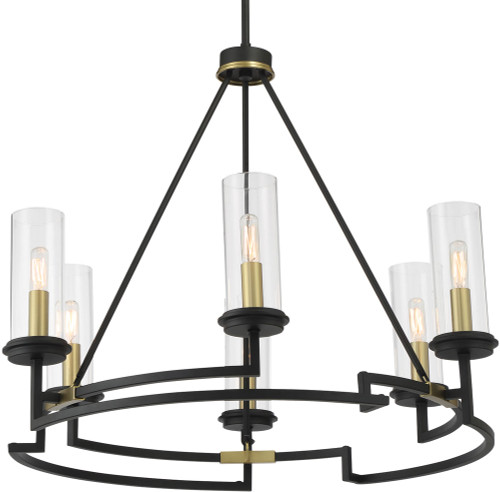 Minka Lavery 3206-781 Hillstone Modern Sand Coal and Soft Brass 30.25" Chandelier Light