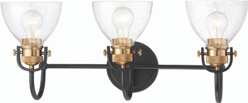 Minka Lavery 3363-416 Monico Contemporary Bronze with Natural Brushed Brass 3-Light Bath Light Fixture