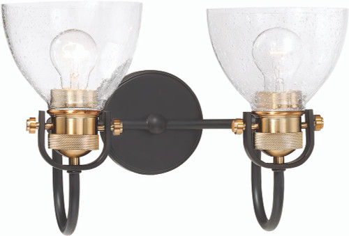 Minka Lavery 3362-416 Monico Modern Bronze with Natural Brushed Brass 2-Light Bath Lighting
