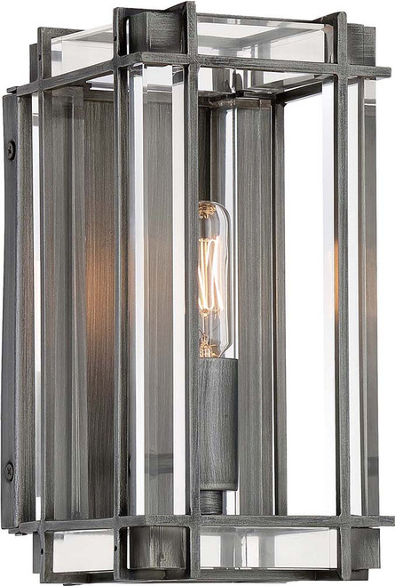 Minka Lavery 3851-756 Langen Square Contemporary Painted Antique Nickel Light Sconce