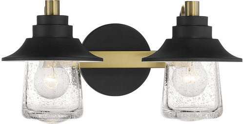 Minka Lavery 4892-685 Westfield Manor Modern Sand Coal with Soft Brass 2-Light Bathroom Sconce Lighting