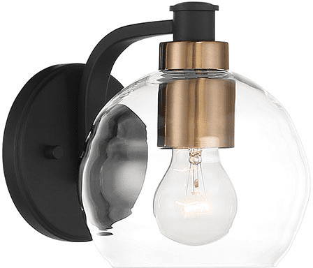 Minka Lavery 4911-653 Keyport Modern Sand Coal with Natural Brushed Brass Wall Light Fixture