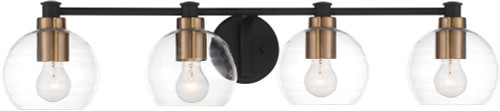 Minka Lavery 4914-653 Keyport Contemporary Sand Coal w/ Natural Brushed Brass 4-Light Vanity Light
