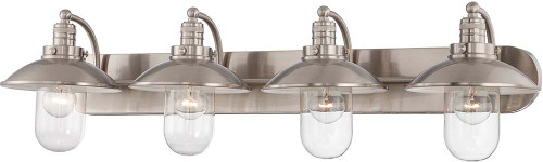 Minka Lavery 5134-84 Downtown Edison Contemporary Brushed Nickel 4-Light Bathroom Light