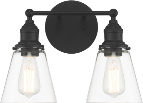 Minka Lavery 5682-66A Barwell Coal Black 2-Light Bathroom Vanity Light
