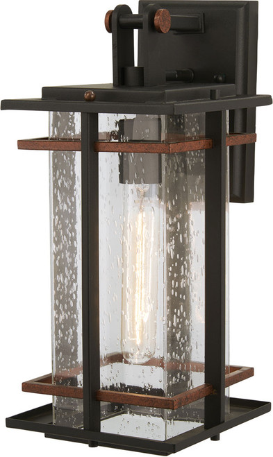 Minka Lavery 72492-68 San Marcos Modern Coal w/ Antique Copper Accents Outdoor Wall Sconce Light