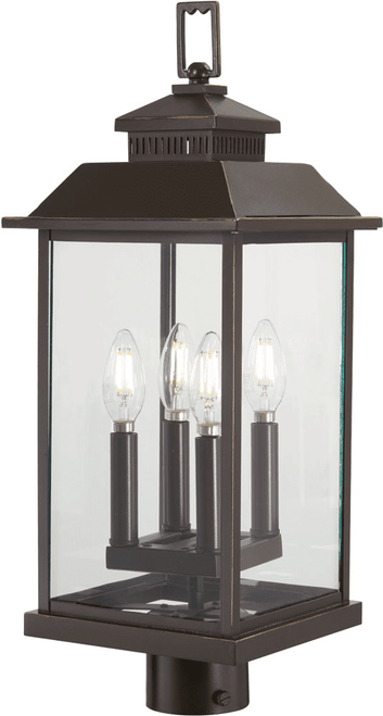 Minka Lavery The Great Outdoors 72596-143C Miner's Loft Oil Rubbed Bronze with Gold Highlights Exterior Lighting Post Light