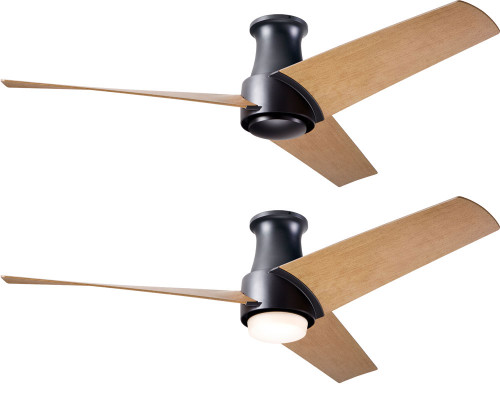 Modern Fan Company AMB-FM-MB-56-MP Ambit Flush DC Modern Matte Black w/ Maple Blades LED 56" Ceiling Fan