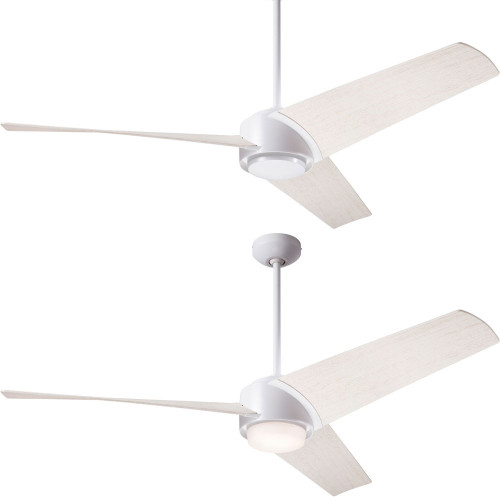 Modern Fan Company AMB-MW-56-WW Ambit DC Modern Matte White w/ Whitewash Blades LED 56" Home Ceiling Fan