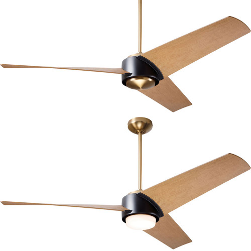 Modern Fan Company AMB-SBMB-56-MP Ambit DC Contemporary Satin Brass / Matte Black w/ Maple Blades LED 56" Ceiling Fan