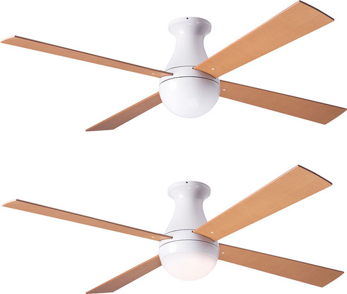 Modern Fan Company BAL-FM-GW-MP Ball Flush Modern Gloss White LED Ceiling Fan