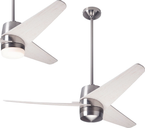 Modern Fan Company VEL-BN-48-WW Velo DC Contemporary Bright Nickel LED 48" Home Ceiling Fan