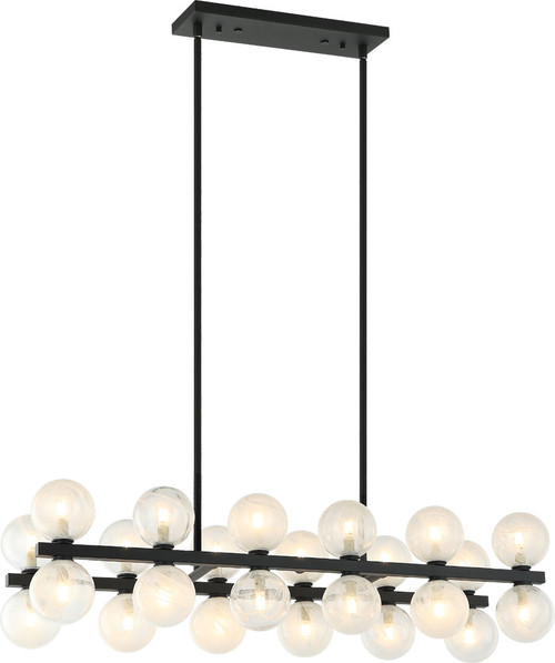 Matteo C30724MB Nimbus Modern Matte Black LED Kitchen Island Light