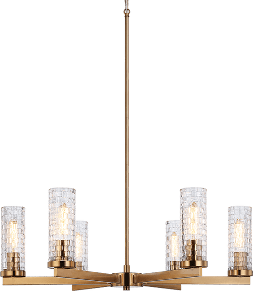 Matteo C32106AG Weaver Contemporary Aged Gold Brass 30" Chandelier Light