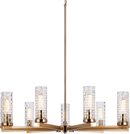 Matteo C32109AG Weaver Modern Aged Gold Brass 36" Hanging Chandelier