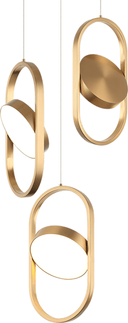 Matteo C32303AG Kennedy Modern Aged Gold Brass LED Multi Drop Lighting