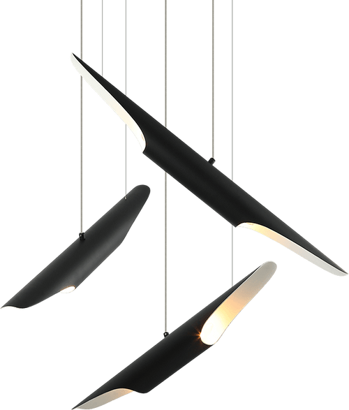 Matteo C32416MB Stylus Contemporary Matte Black Multi Hanging Lamp