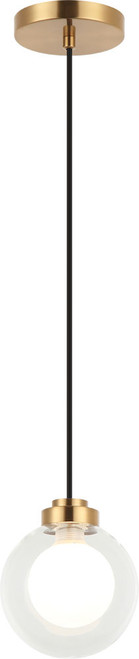 Matteo C33001AG Solaris Contemporary Aged Gold Brass LED Mini Ceiling Light Pendant