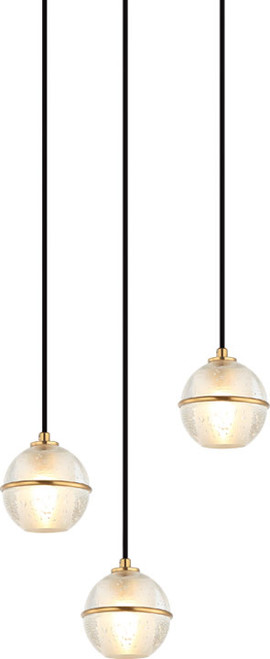 Matteo C33103AG Misty Modern Aged Gold Brass Multi Pendant Light Fixture