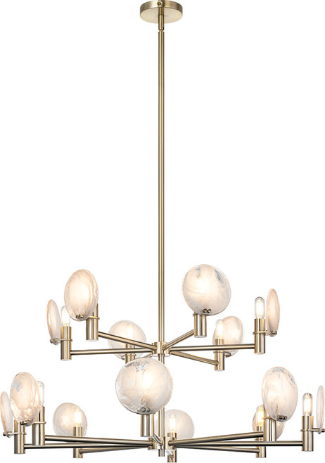 Matteo C33814CG Cloudburst Modern Champagne Gold Hanging Chandelier