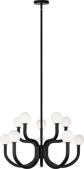 Matteo C34210MBOP Joelle Modern Matte Black LED Chandelier Light