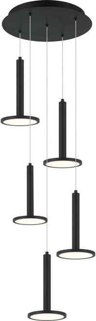 Matteo C37705MB Extraterrestrial Contemporary Matte Black LED Multi Drop Ceiling Lighting