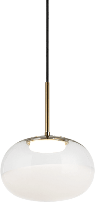 Matteo C60511AGWH Jayce Modern Aged Gold Brass LED 11" Mini Drop Ceiling Light Fixture