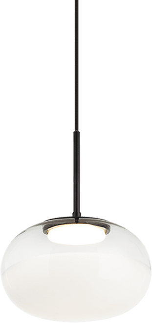 Matteo C60511MBWH Jayce Modern Matte Black LED 11" Mini Hanging Pendant Light