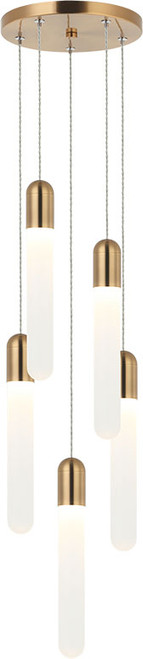 Matteo C65805AG Aydin Aged Gold Brass LED Multi Drop Lighting Fixture