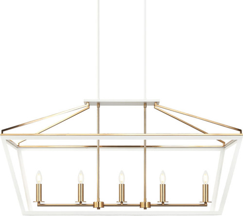 Matteo C67005WHAG Mavonshire Contemporary White / Aged Gold Brass Kitchen Island Lighting