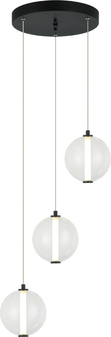 Matteo C69603MBCL Belange Modern Matte Black LED Multi Ceiling Light Pendant