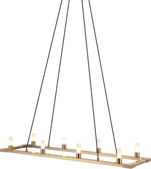 Matteo C75208AG Cascadian Modern Aged Gold Brass Halogen Island Light Fixture