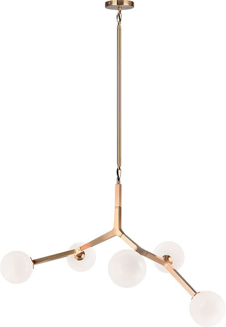 Matteo C81515AGOP Rami Modern Aged Gold Brass 35" Hanging Chandelier