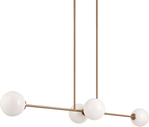 Matteo C81704AGOP Novo Contemporary Aged Gold Brass Island Light Fixture