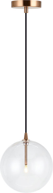 Matteo C81811AGCL Bolha Modern Aged Gold Brass 8" Mini Hanging Light