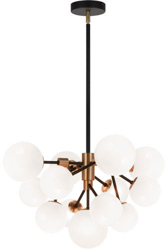 Matteo C83013AGOP Novu Contemporary Aged Gold Brass Mini Ceiling Chandelier