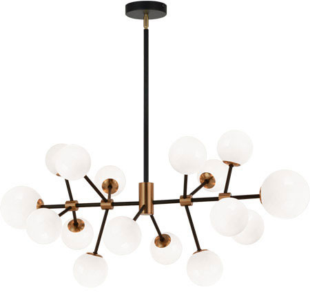 Matteo C83016AGOP Novu Contemporary Aged Gold Brass Island Lighting