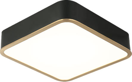 Matteo M10542BKAG Ainslay Modern Black / Aged Gold Brass LED 12" Overhead Lighting