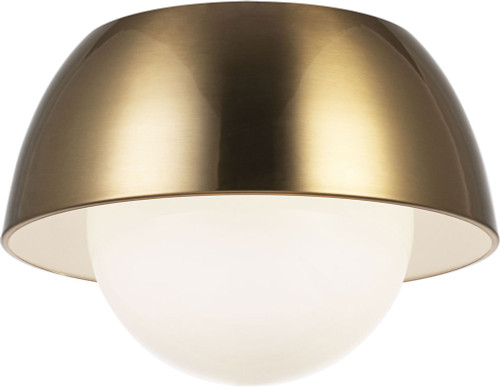 Matteo M11311AGOP Watson Contemporary Aged Gold Brass LED 13" Ceiling Light