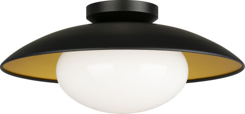 Matteo M13121BKOP Hatley Contemporary Black 16" Ceiling Light Fixture