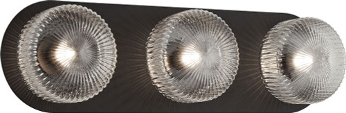 Matteo S01303MBCL Knobbel Contemporary Matte Black LED 3-Light Bath Lighting Sconce