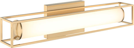 Matteo S02320AG Flannigan Modern Aged Gold Brass LED 1-Light Bathroom Lighting Fixture