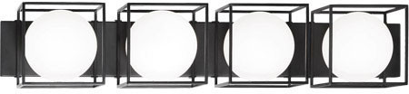 Matteo S03804BK Squircle Modern Black 4-Light Vanity Light
