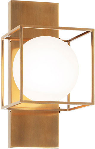 Matteo S03811AG Squircle Modern Aged Gold Brass Wall Light Sconce