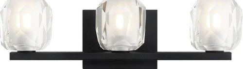 Matteo S04103MB Carleton Modern Matte Black Halogen 3-Light Bathroom Light